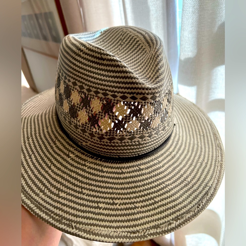 Rag&bone Striped Straw Fedora - Sz M